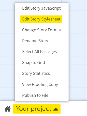 Edit Story Stylesheet